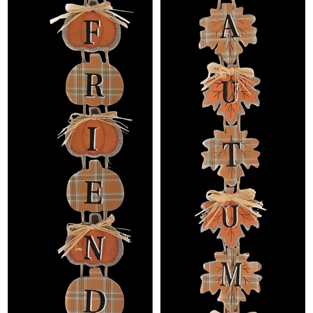 NWT Ashland Autumn and Friends wood signs – Set of 2